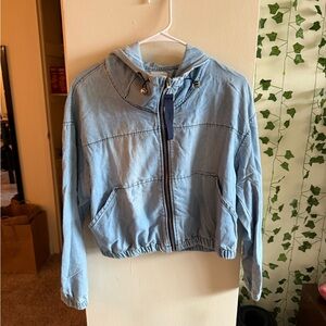 Kids' Hooded Light Blue Denim Jacket